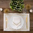 Set of four India Hicks linen placemats by Pomegranate, featuring elegant, lightweight table linens for dining decor.