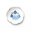 Set of four Pomegranate Trio Sketch Blue small bowls for table linens, featuring a stylish blue design and compact size.