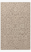 Textured beige rug with a subtle pattern on a white background