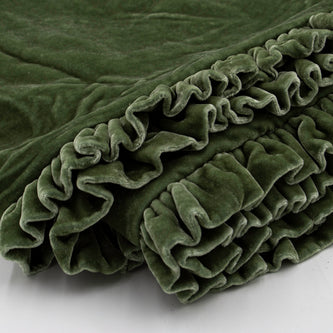 Velvet Ruffle Throw Sage - Maaribu