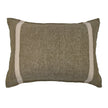 Brown pillow with beige stripes on a white background