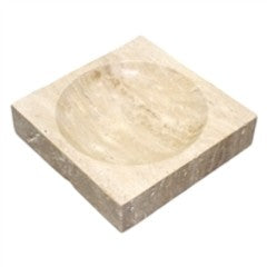 Travertine Concave Bowl