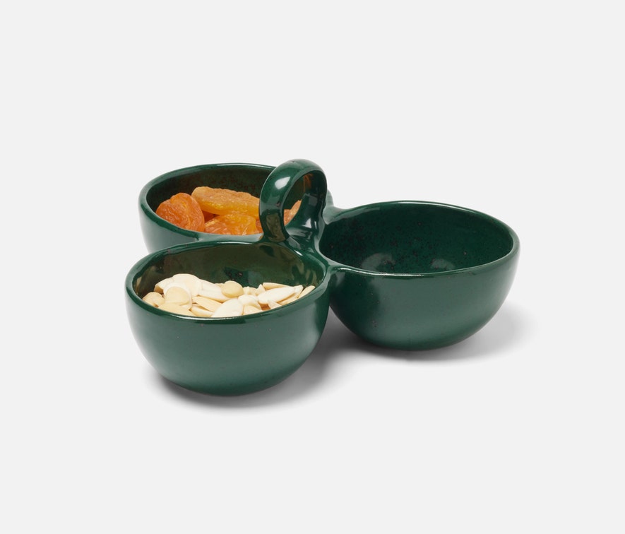 Desmond Dark Green Stoneware Snack Bowl
