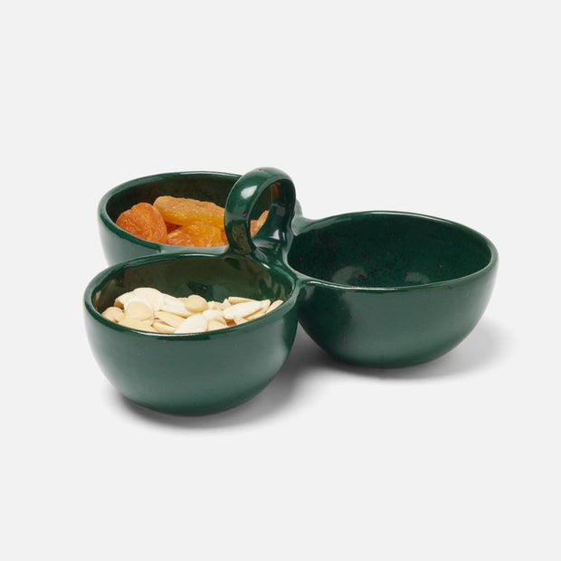 Desmond Dark Green Stoneware Snack Bowl