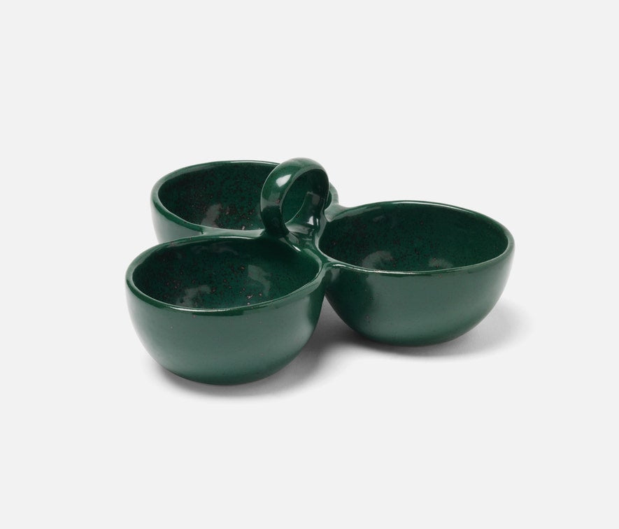 Desmond Dark Green Stoneware Snack Bowl