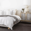 Serena Bedside, Driftwood, Gold Base