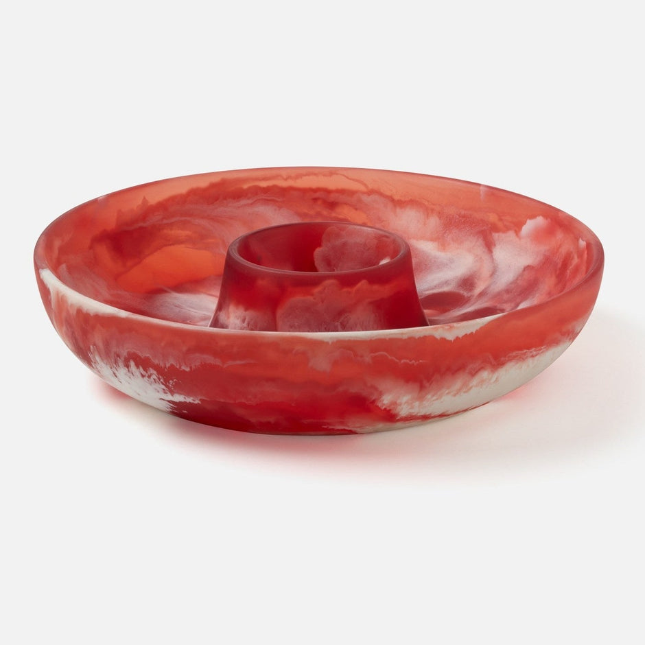 Swirled Resin Chip and Dip Bowl Berry