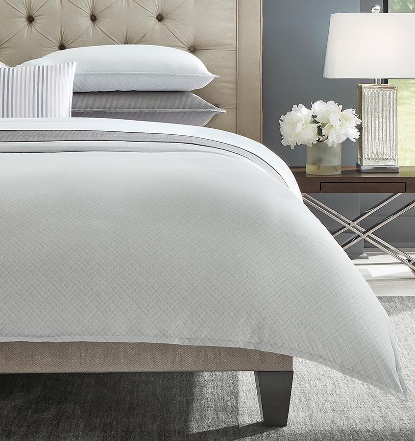 Sferra Abriana cotton king duvet cover with elegant, soft fabric and subtle textured design, perfect for sophisticated bedroom decor.