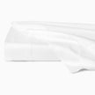 White Sferra Giza 45 Sateen King Flat Sheet, soft and smooth bedding made from luxurious Egyptian cotton.