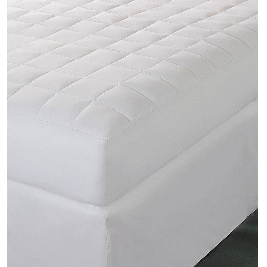 Sferra Arcadia Queen Mattress Pad showing plush quilted surface and fitted edges for added comfort and protection.