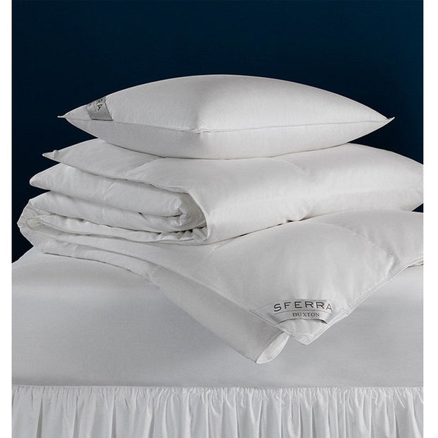 Soft Sferra Buxton Pillow King insert shown, plush and comfortable, ideal for luxurious king-size bedding.
