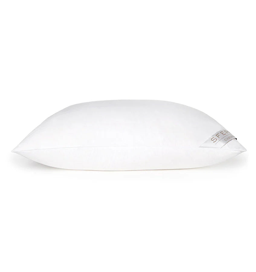 Sferra Cardigan Down Pillow in standard medium size, showcasing soft, plush fabric and plush-down filling for comfortable support.