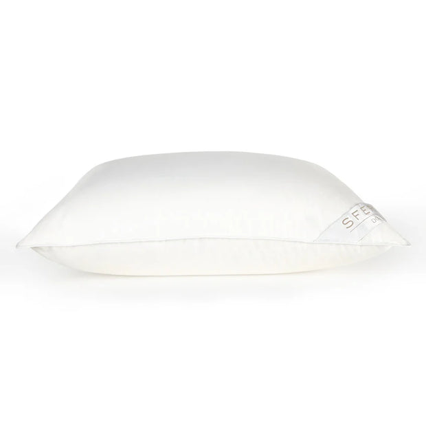 Sferra Dover Down Pillow with medium firmness, white cover, and plush down filling for comfortable sleep.