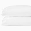 Pair of white Sferra Giza 45 Percale pillowcases, standard size, made from soft, breathable percale fabric for luxurious comfort.