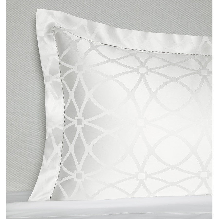 White Sferra Giza 45 Porta Boudoir Sham, 12x16 inches, luxurious cotton bedding accessory with elegant design.