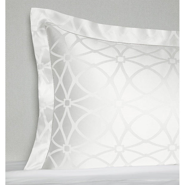 White Sferra Giza 45 Porta Sham for king size beds, 21x36 inches, showcasing luxurious linen with a crisp, elegant design.