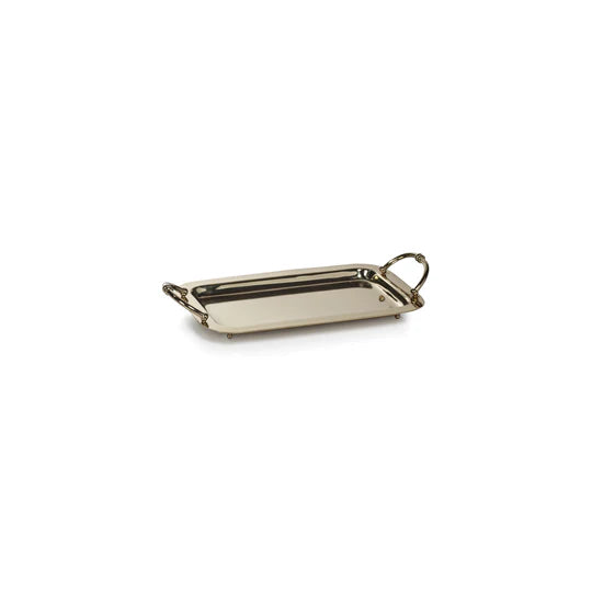 Manetta Polished Gold Finish Brass Tray