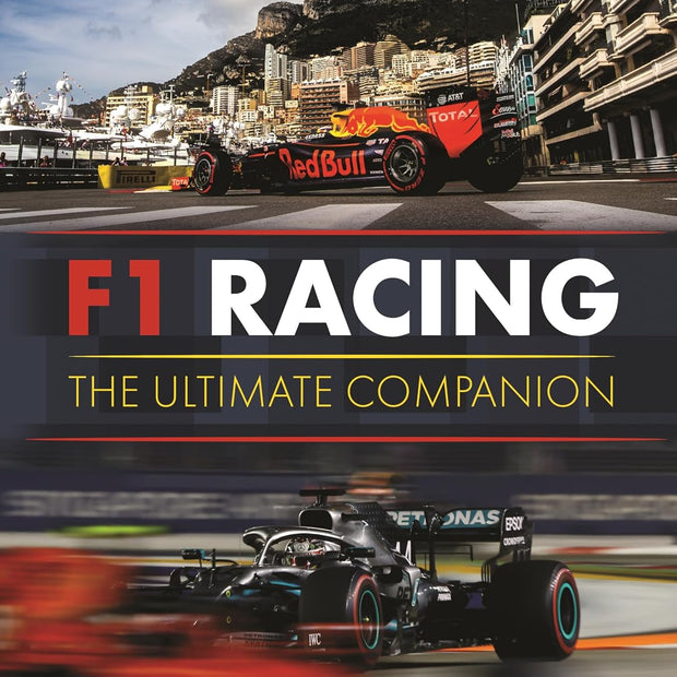 Decor book titled F1 Racing: The Ultimate Companion by TeNeues featuring images and insights on Formula 1 racing history and culture.