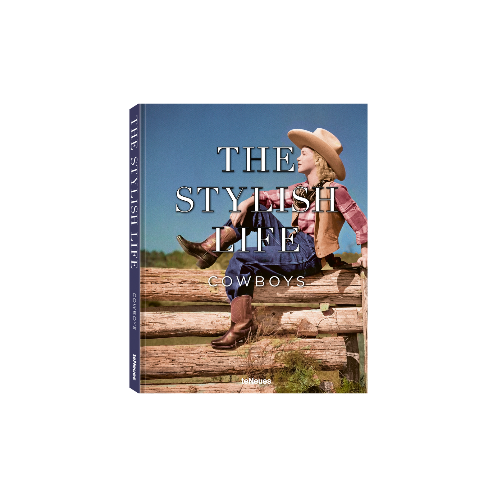 Decor book titled The Stylish Life: Cowboys by TeNeues featuring images of cowboy-inspired interior decor and stylish western themes.