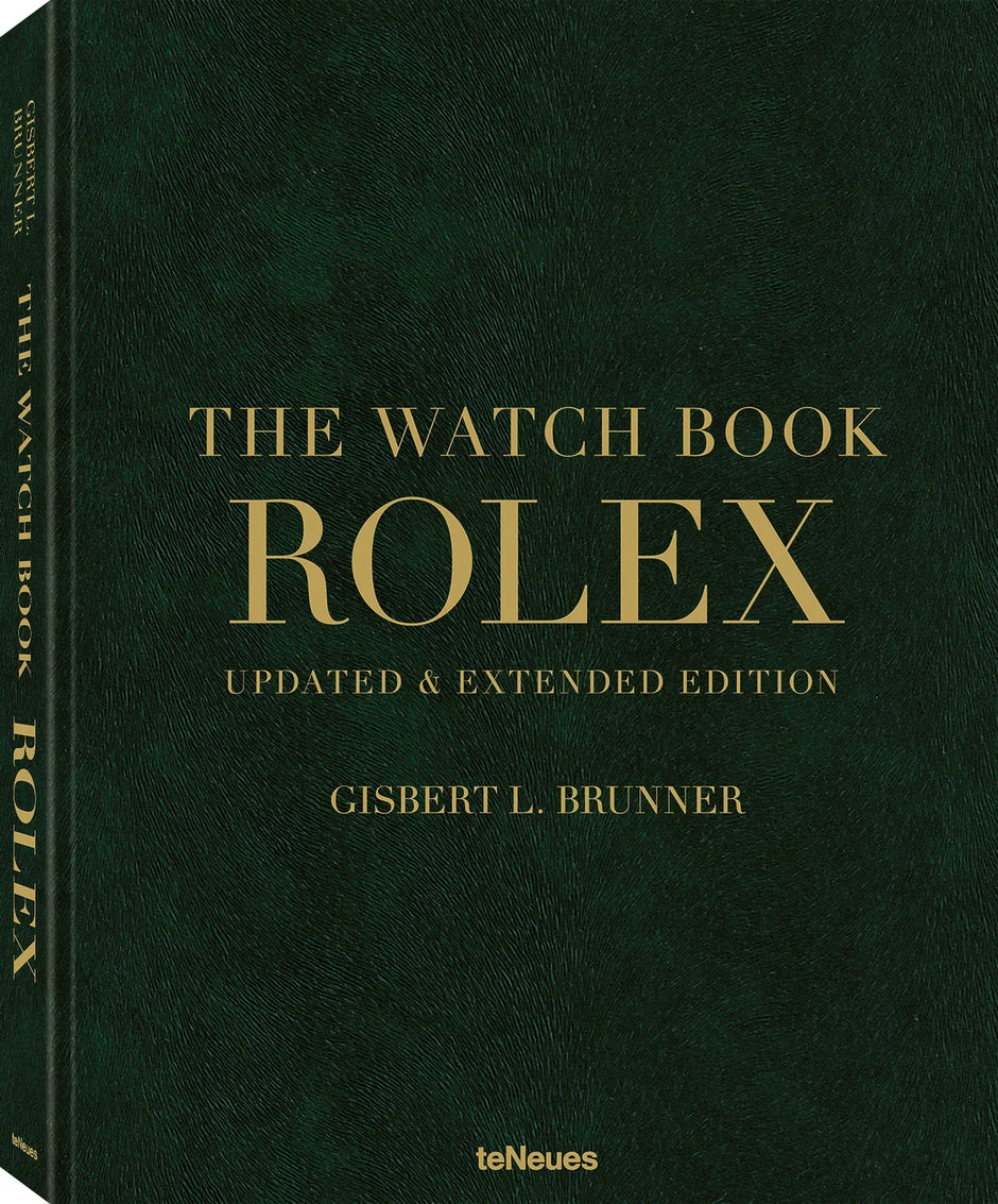 Decor book titled "The Watch Book Rolex Updated & Extended" by TeNeues featuring images and history of Rolex watches.