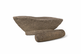 Texture Stone Roller and Stand Set for clay and pottery shaping, featuring a smooth stone roller on a sturdy stand.
