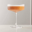Ribbed vintage Art Deco coupe glass from The Wine Savant Khen Glassware, showcasing its elegant ribbed design and classic shape.
