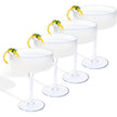 Ribbed vintage Art Deco coupe glass by The Wine Savant and Khen Glassware, showcasing elegant ribbed design and classic shape.