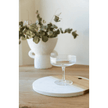 Ribbed vintage Art Deco coupe glass from The Wine Savant Khen Glassware, showcasing intricate ribbed design and elegant shape.