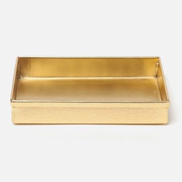 Gold rectangular box on a white background