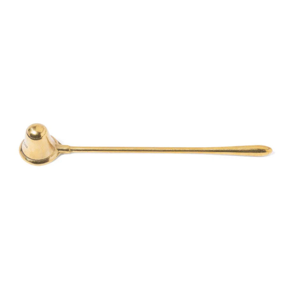 Trudon brass candle snuffer with a sleek, polished finish, designed for safely extinguishing candles.