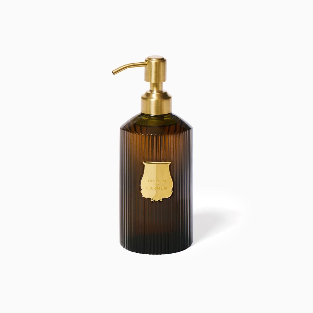 Trudon Carmen beige hand soap in a 350 ml bottle with elegant packaging and a natural, sophisticated design.