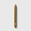 Set of six Trudon Madeleine taper candles in khaki color, elegant candle holders with a classic design.