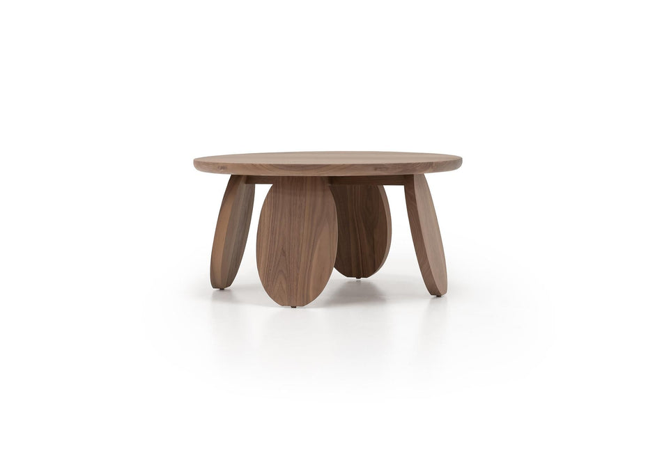 Verellen Olive Walnut Coffee Table with sleek wooden surface and modern design, showcasing natural walnut wood grain.