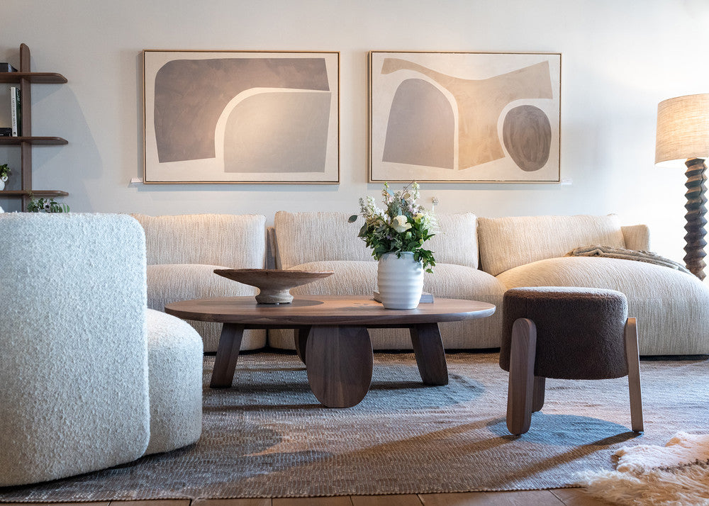 Verellen Olive Walnut Coffee Table with a sleek wooden surface and modern design, showcasing natural walnut grain.