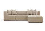 Verellen Happy 5-Piece Sectional sofa in parchment fabric, showcasing plush cushions and modern sectional design.