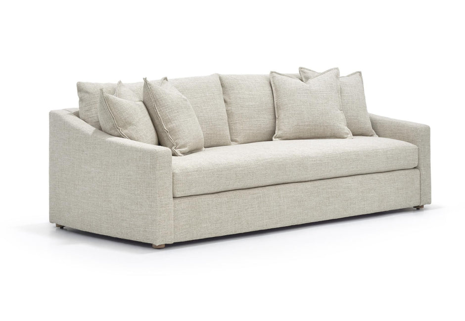 Verellen Duke sofa in Raffia fabric, 98-inch length, showcasing plush cushions and stylish upholstery.