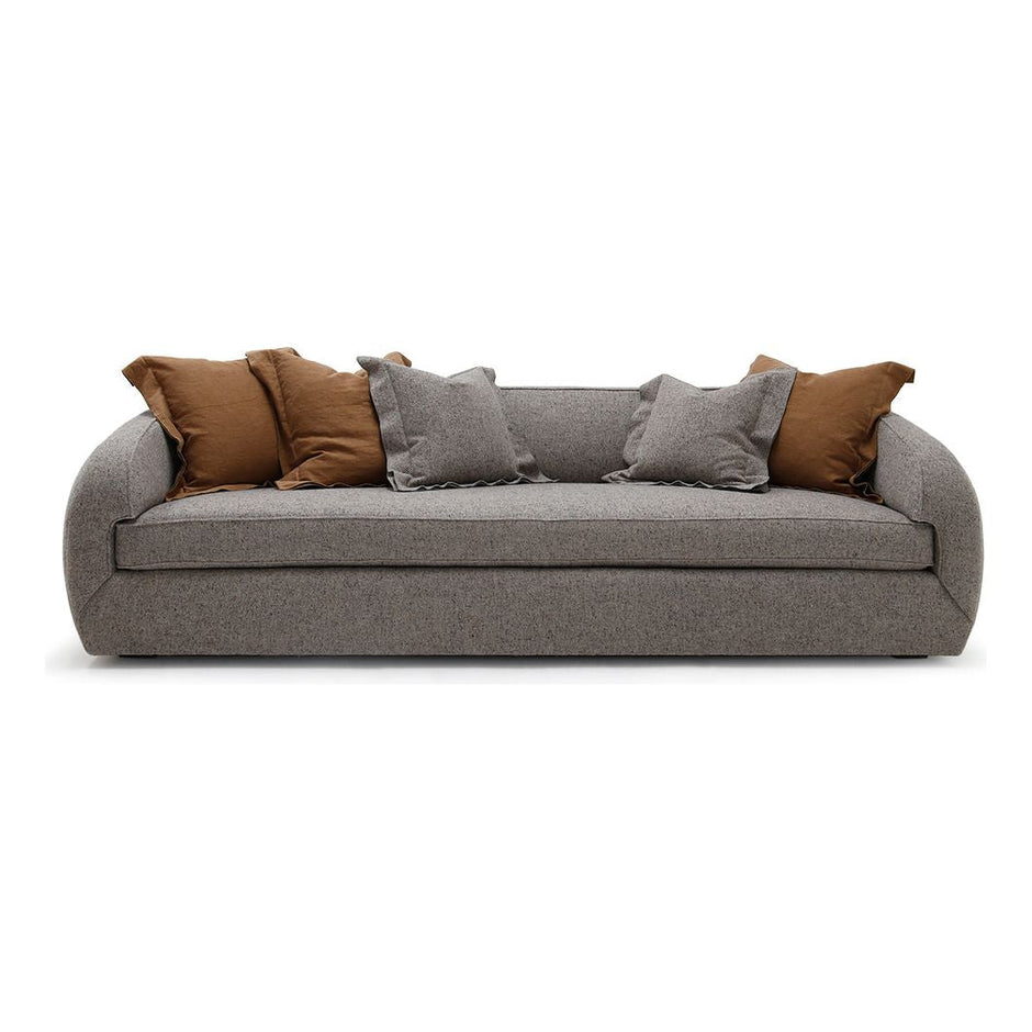 Verellen Bruce Sofa Revival in Creme, 98-inch modern upholstered sofa with plush cushions and sleek design.