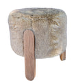 Verellen Lou Stool Tako in beige with wooden legs, showcasing a modern, minimalist design perfect for contemporary interiors.