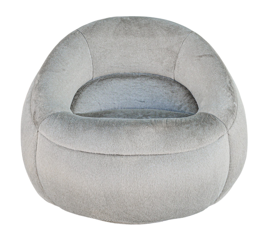 Verellen Micah Swivel Club Chair in soft cashmere fawn fabric, showcasing plush cushioning and a sleek swivel base.