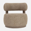 Verellen Gaston Swivel Chair with Colorado Performance Chenille Flax fabric and ash trim, showcasing a stylish, comfortable seating option.