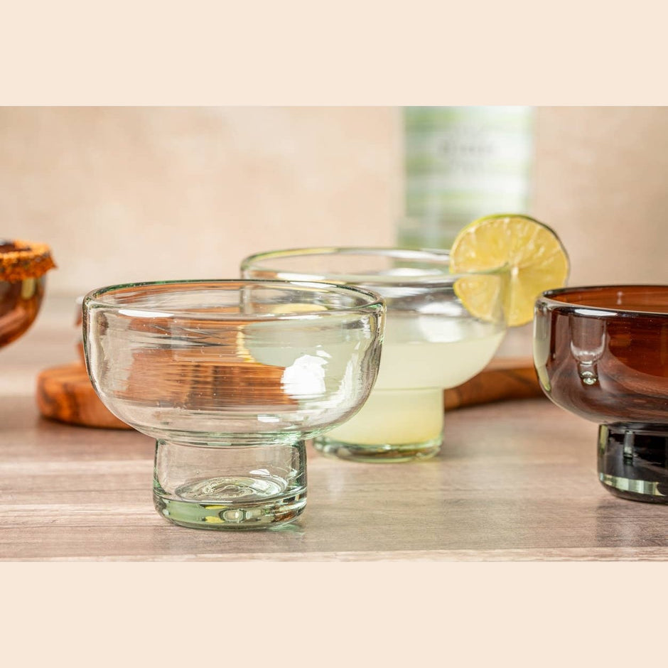 Clear Margarita and Mezcal tasting glasses from Verve Culture, barware for serving spirits in elegant, transparent glassware.