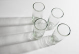 Set of clear handblown Mexican highball glasses by Verve Culture, showcasing their elegant, artisanal glassware design.