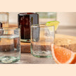 Handblown clear Mexican shot glasses by Verve Culture, showcasing artisanal glassware with a smooth, transparent finish.