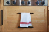 Red herringbone Italian kitchen hand towel by Verve Culture with classic woven pattern, perfect for cooking and cleaning.