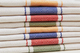 Red herringbone Italian kitchen hand towel by Verve Culture, featuring classic woven design and soft cotton texture.