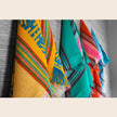 Set of four Mexican napkins by Verve Culture with colorful traditional patterns and soft fabric.