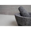 7-inch Verve Culture molcajete with matching tortilla basket for authentic Mexican cuisine preparation and serving.