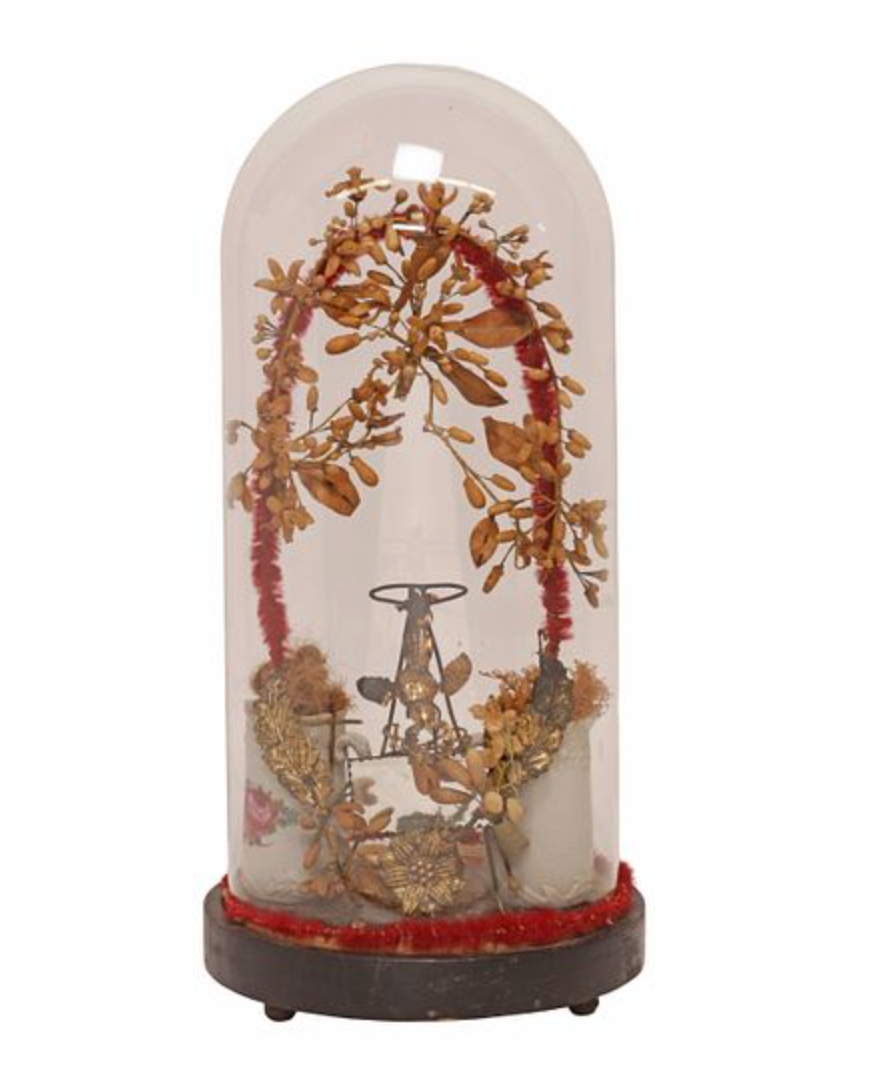 Vintage French Globe de Mariee decor piece featuring a classic, ornate globe in a vintage style for elegant interior decoration.