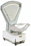 Vintage English Shop Scale showing its classic dial and metal construction, ideal for vintage store or kitchen use.