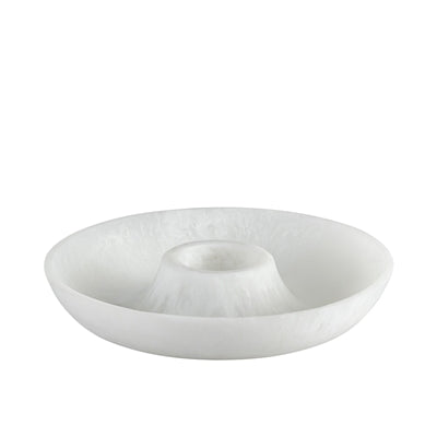 Swirled Resin Chip and Dip Bowl White